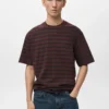T-shirt rayé 100 % coton à coupe décontractée