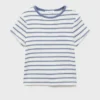 T-shirt rayé avec col contrasté