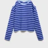 T-shirt rayé avec découpe