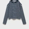 T-shirt rayé avec découpe