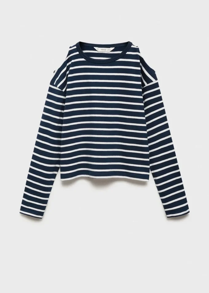 T-shirt rayé avec découpe