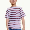 T-shirt rayé avec détails brodés