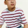 T-shirt rayé avec détails brodés