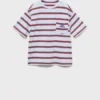 T-shirt rayé avec détails brodés