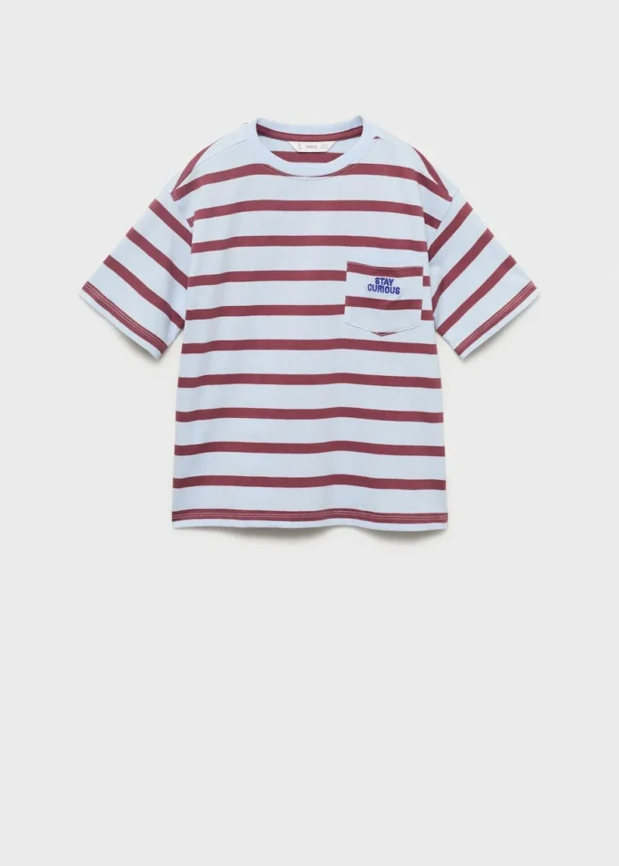 T-shirt rayé avec détails brodés