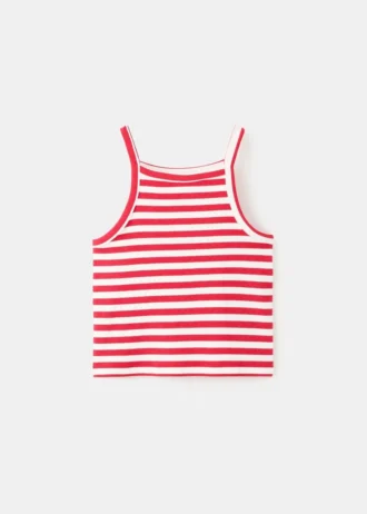 T-shirt rayé en maille côtelée