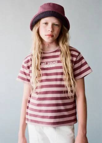 T-shirt rayé imprimé