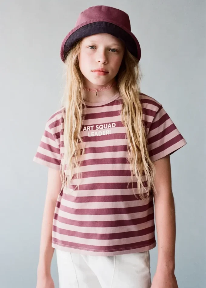 T-shirt rayé imprimé