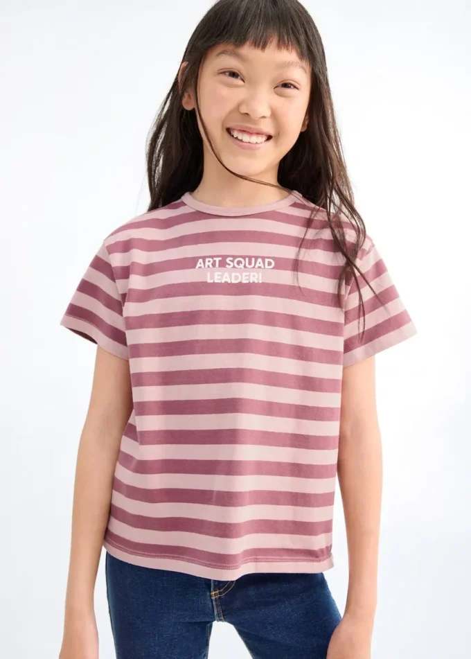 T-shirt rayé imprimé