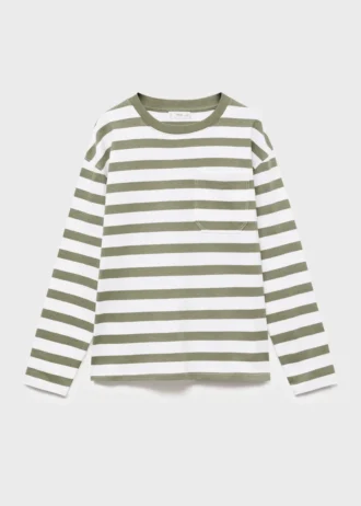 T-shirt rayé à poche poitrine