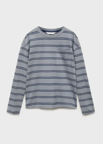 T-shirt rayé à poche poitrine