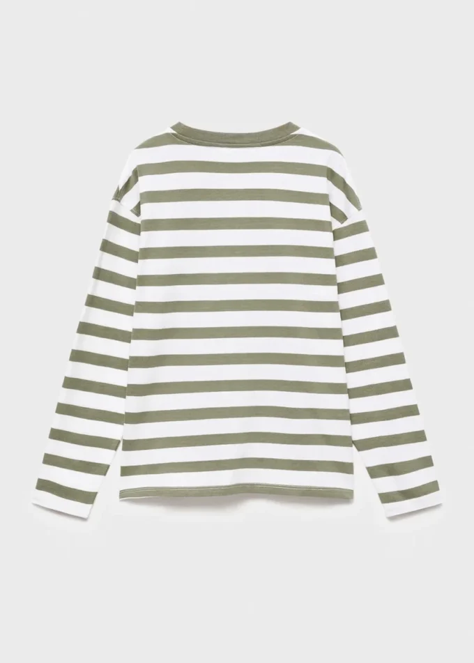 T-shirt rayé à poche poitrine