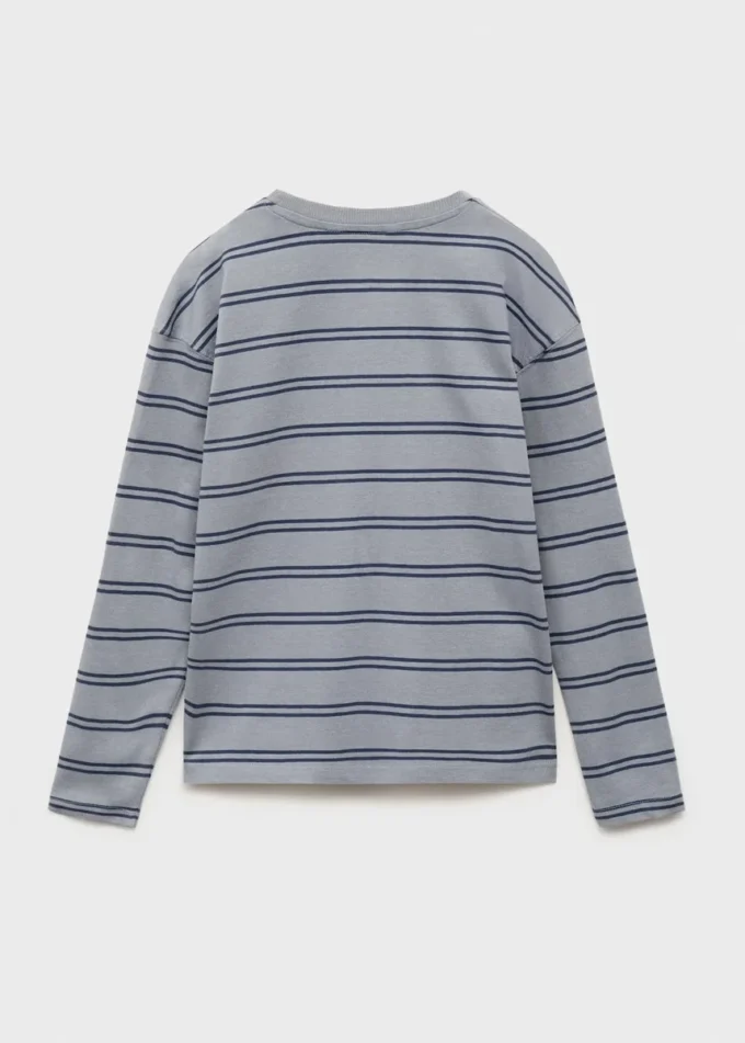 T-shirt rayé à poche poitrine