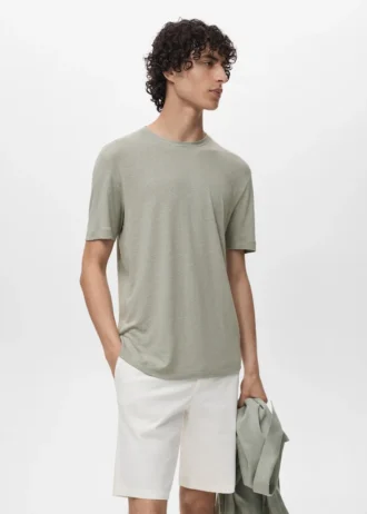 T-shirt slim en lin