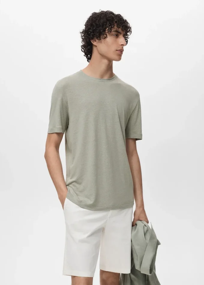 T-shirt slim en lin