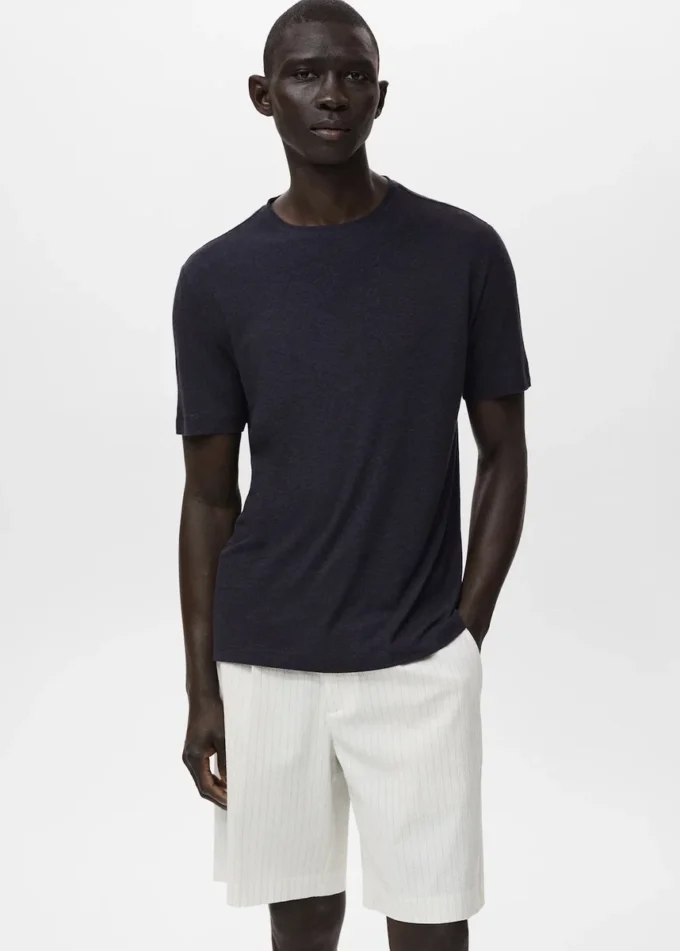 T-shirt slim en lin