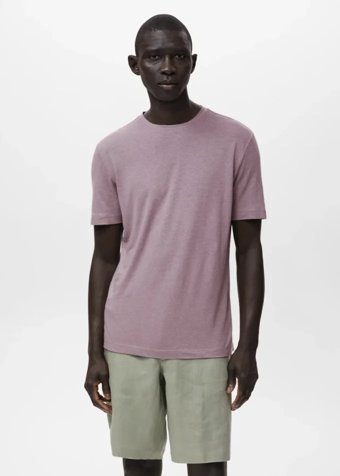 T-shirt slim en lin