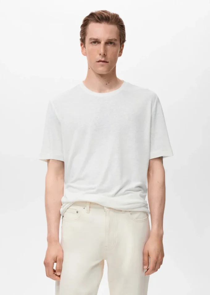 T-shirt slim en lin