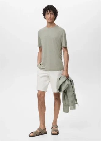 T-shirt slim en lin