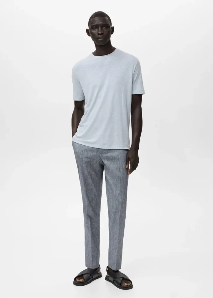 T-shirt slim en lin
