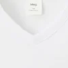 T-shirt slim fit à col en V 100 % coton