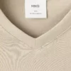 T-shirt slim fit à col en V 100 % coton