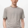 T-shirt slim fit en lin à rayures