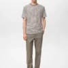 T-shirt slim fit en lin à rayures