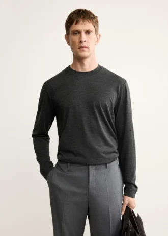 T-shirt slim fit en mélange de laine