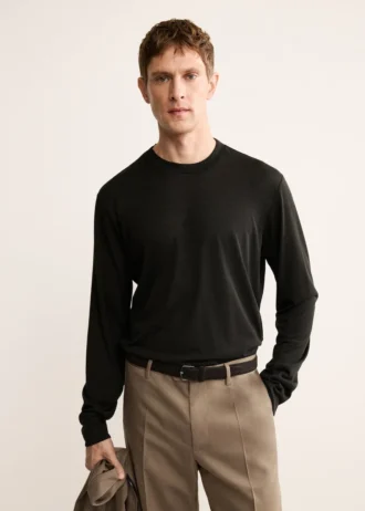 T-shirt slim fit en mélange de laine