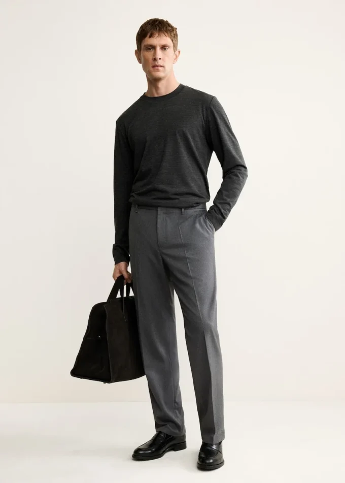 T-shirt slim fit en mélange de laine