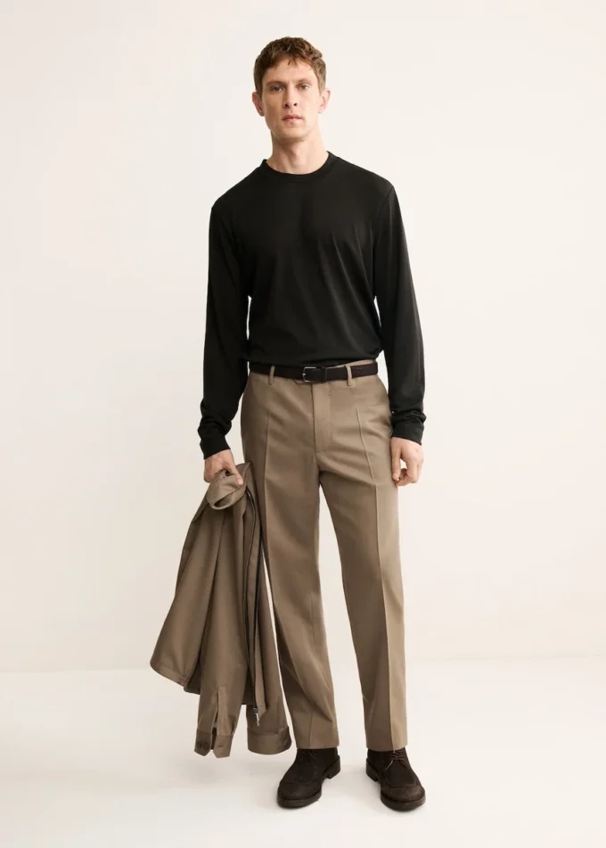 T-shirt slim fit en mélange de laine