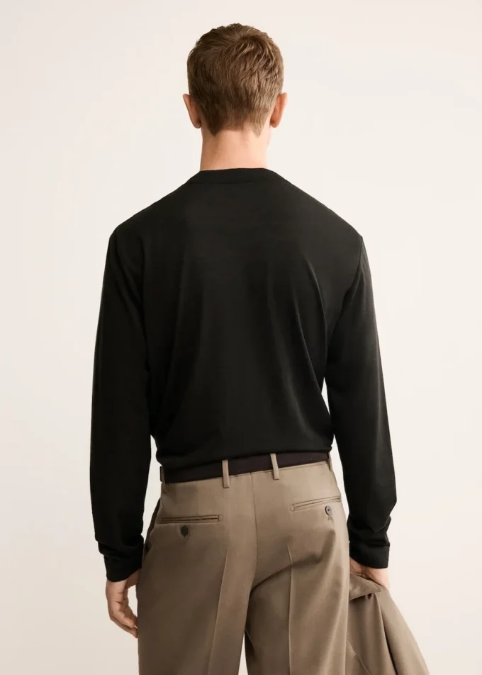 T-shirt slim fit en mélange de laine