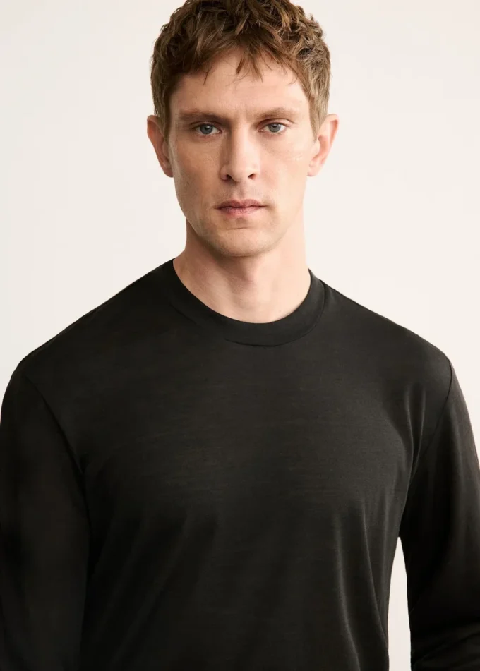 T-shirt slim fit en mélange de laine
