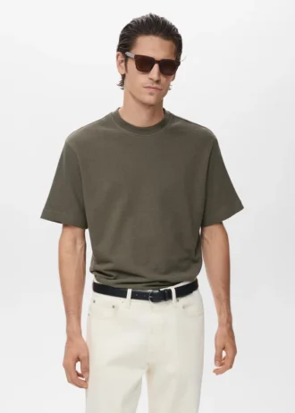 T-shirt structuré 100 % coton à coupe décontractée