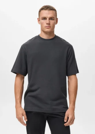 T-shirt structuré 100 % coton à coupe décontractée