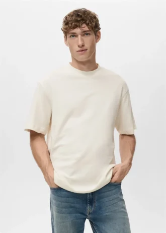 T-shirt structuré 100 % coton à coupe décontractée