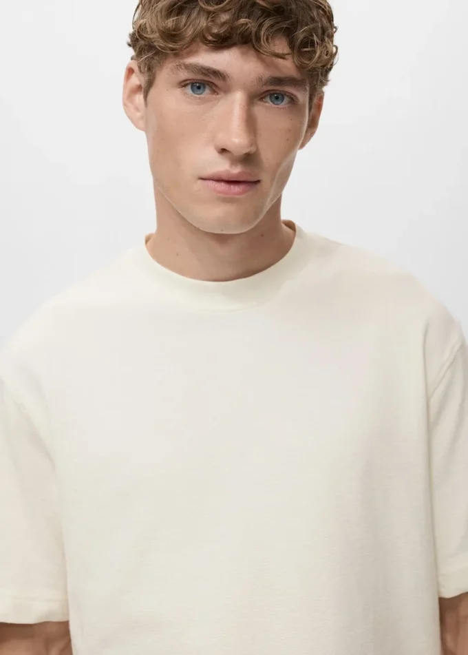 T-shirt structuré 100 % coton à coupe décontractée