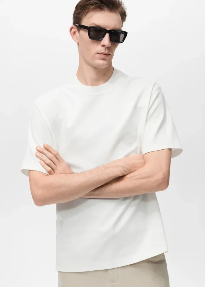 T-shirt texturé coupe classique