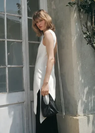 Top asymétrique en satin