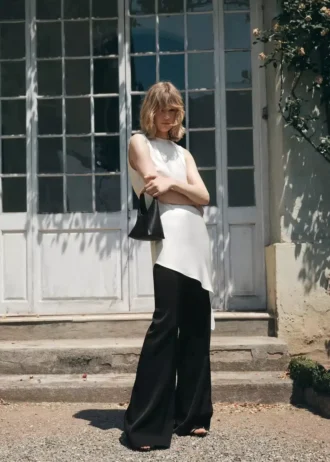 Top asymétrique en satin