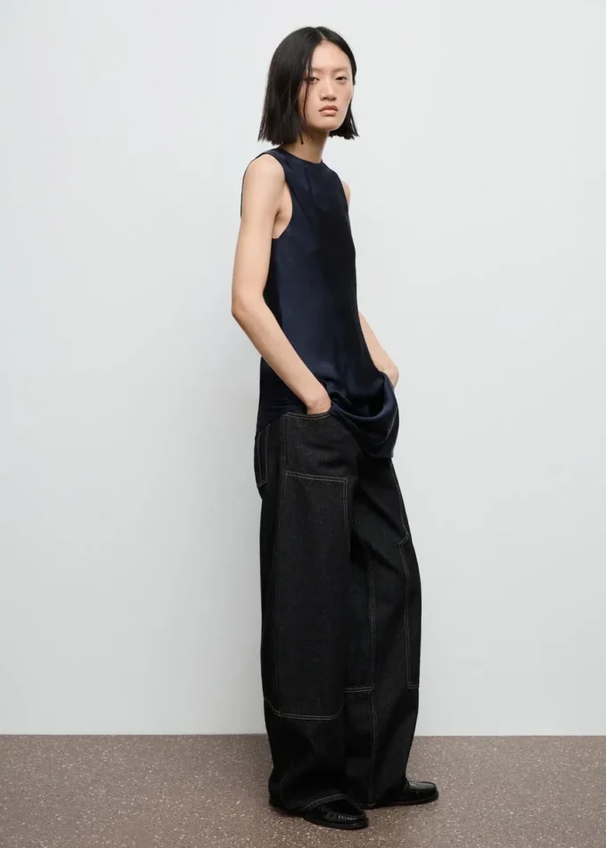 Top asymétrique en satin