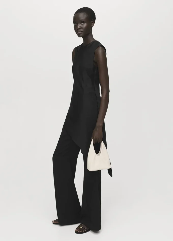 Top asymétrique en satin