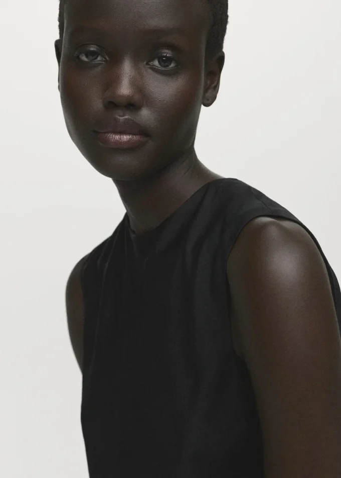 Top asymétrique en satin