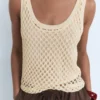 Top en crochet à bretelles