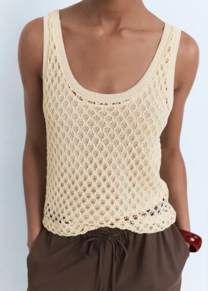 Top en crochet à bretelles