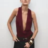 Top en maille à encolure en V