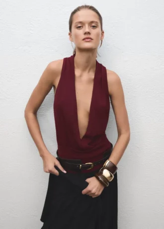 Top en maille à encolure en V