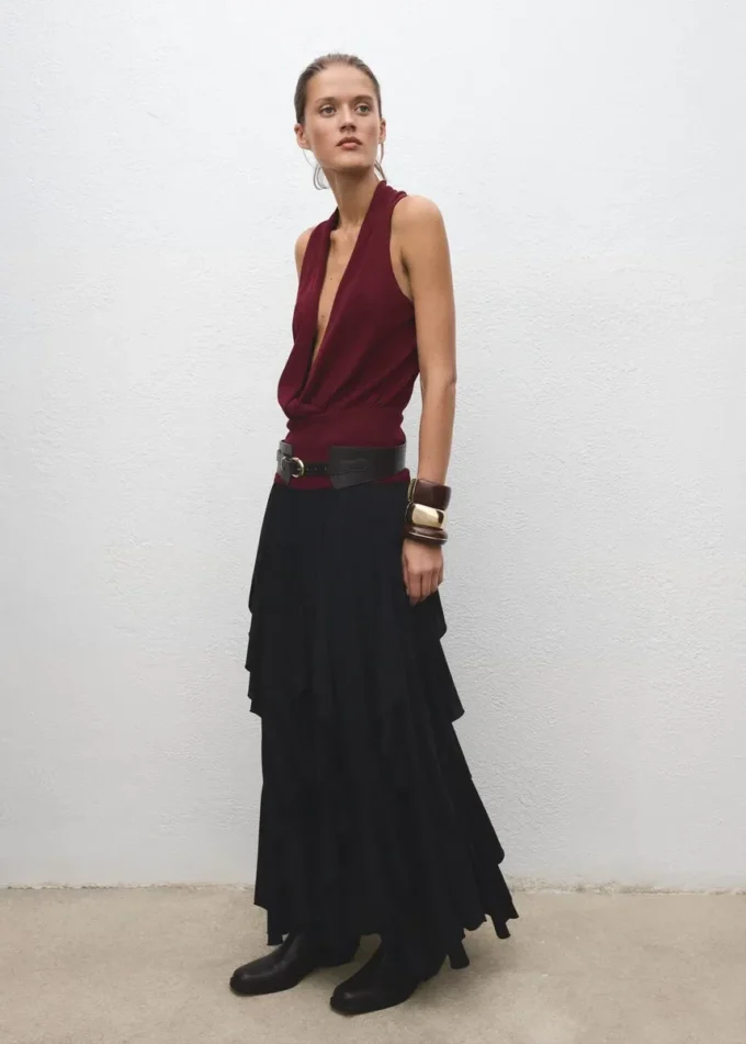 Top en maille à encolure en V