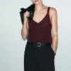 Top en maille lurex à col en V